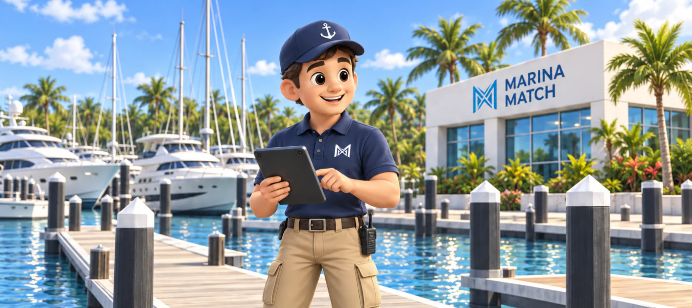 Marina operator managing berths on the dock